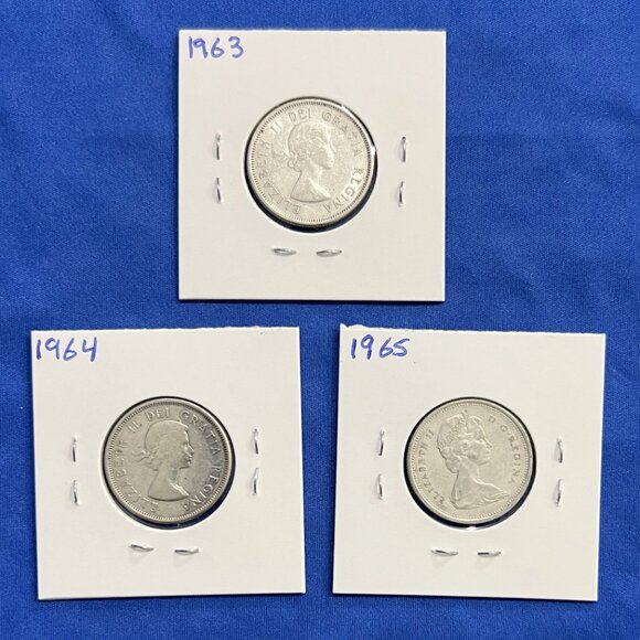 Canada Set of 9 Silver 1960 to 1968 Circulated 25¢ Quarters! - Picture 6 of 16